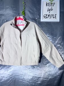 NINE WEST Cream Bomber Jacket