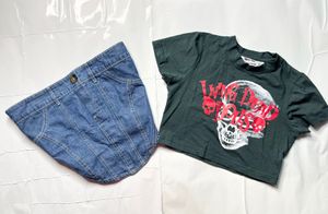 Graphic Skull Cropped T-Shirt