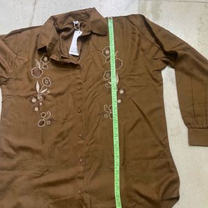 Embroidered Brown Co-ord Set