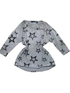 Grey Star Print Top