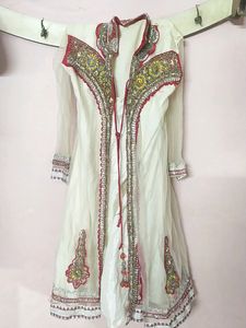 Very Beautiful Wedding Wear Red And White Maxi