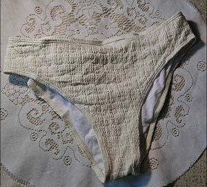 Textured Bikini Bottoms with Tie Detail