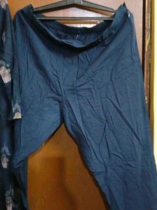 Blue Floral Kurta with Pants Set