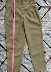 High-Waisted Pleated Trousers(Length-27/half)