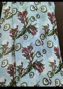Light Blue Floral Print Wrap Dress