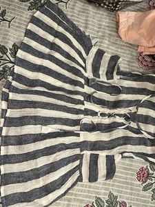 Striped Lace-Up Top