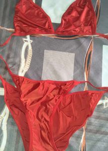 combo of 2 Red Lace Lingerie Set