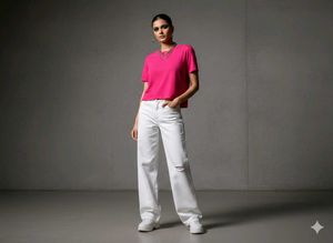 🎭🧁Pink Cropped T-Shirt