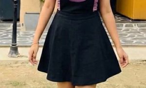 Black Suspender Mini Dress(dungree skirt)