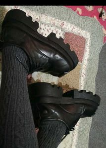 Gothic Black Chunky Sole platform shoe