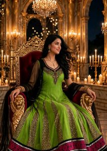Stunning Green Anarkali Kurta Set