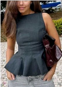 Chic Sleeveless Peplum Top