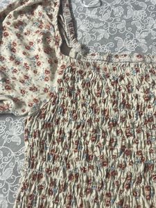 Smoked Top With Puff Sleeves