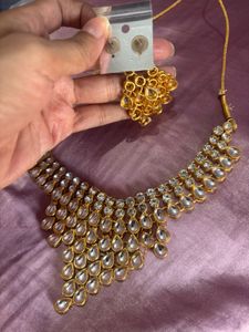 Stunning Kundan &amp; Pearl Necklace Set