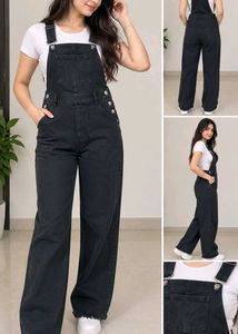Black Denim Overalls for Women