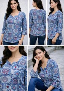 Stylish Blue Printed Kurta