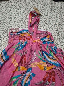 Boho Pink Floral Print Maxi Dress