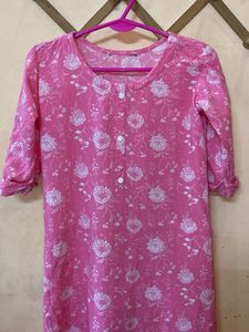 Vibrant Pink Floral Kurta