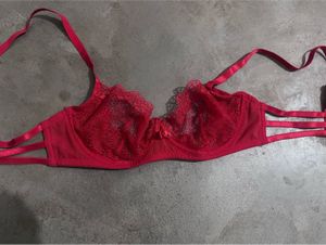 Acousma Paris Red Lace Strappy Cage Bra - Size 32