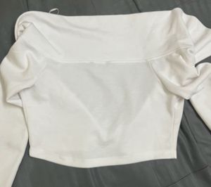 White Zip-Up Crop Top - FREE SHIPPING!!