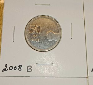 Complete Set of 50 Paise Mudra Coins (6 Pcs)