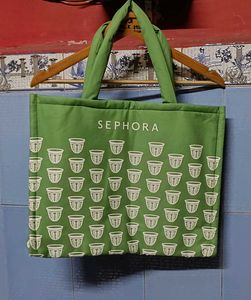 SEPHORA Quilted Puffy Green Tote Bag
