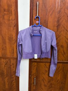 CULT Purple Snug Fit Cropped Zip Jacket (