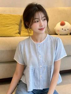 Light Blue Peplum Top