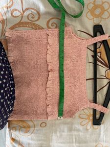 Smocked Crop Top with Ruffles