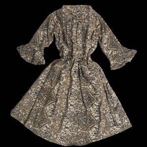 Boho Paisley Print Midi Dress
