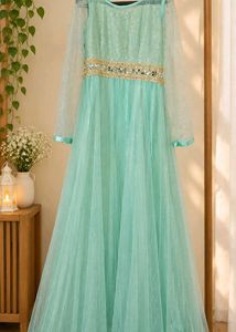 Stunning Mint Green Sequined Gown