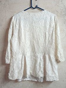 Elegant White Lace Top Layered