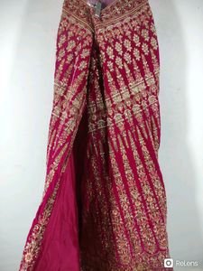 Magenta Embellished Semi Stitched Lehenga Skirt