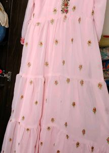 Elegant Pink Embroidered anarkali u can wear only