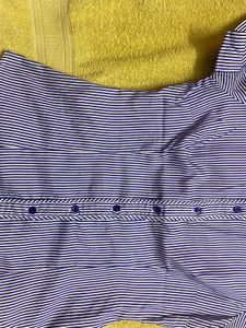 Women's Blue &amp; White Striped Button-Up Shirt