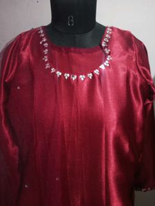 Maroon Embellished Kaftan