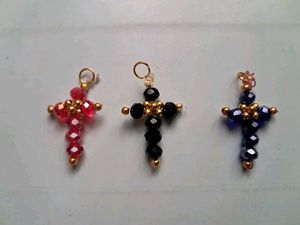 Beaded Cross Pendants Set , keychain