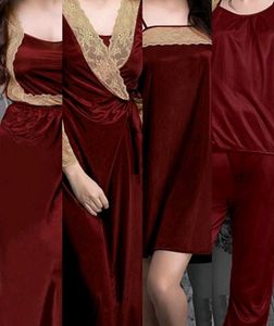 Clovia Silky Burgundy 5 pc Lingerie Set