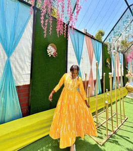 Beautiful Yellow Anarkali Gown