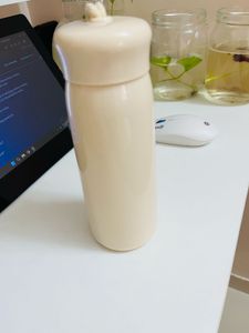 Stylish Cream glass Water Bottle with Handle