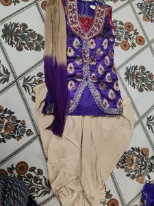 Beautiful Purple pearls and jardozi  Embroider