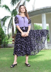 Beautiful Floral Print Ethnic Gown