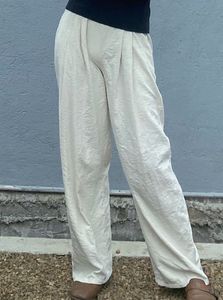 Cream Wide Leg Pants