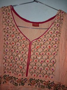 long maxi Kurti with Mirror Work