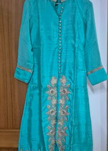 Elegant Teal Embroidered Kurta Suit