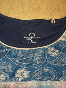 Blue Printed Pajama Top