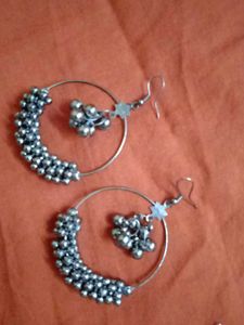Bohemian Silver Jhumka Earrings Set