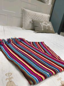 Colorful Striped Scarf with Tassels