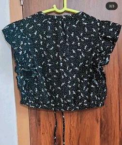Cute Floral Print Button-Up Top