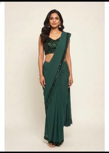 Ready to Wear Sequins Saree and Blouse Set